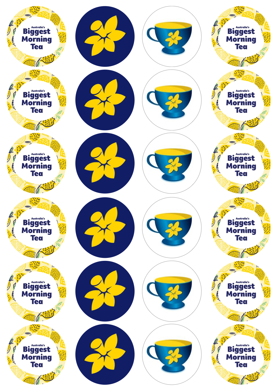 Australia's Biggest Morning Tea Cupcake Edible Icing Image Toppers