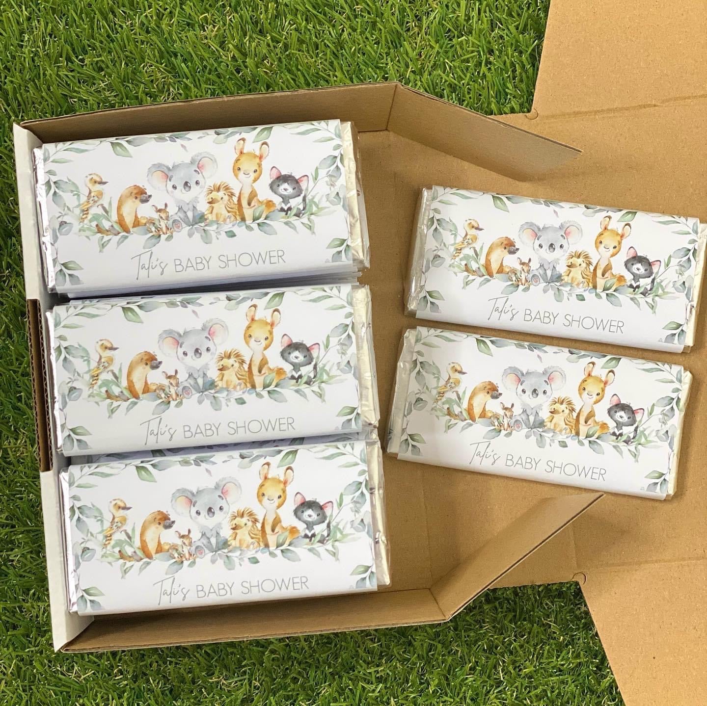 Personalised baby sales shower chocolates