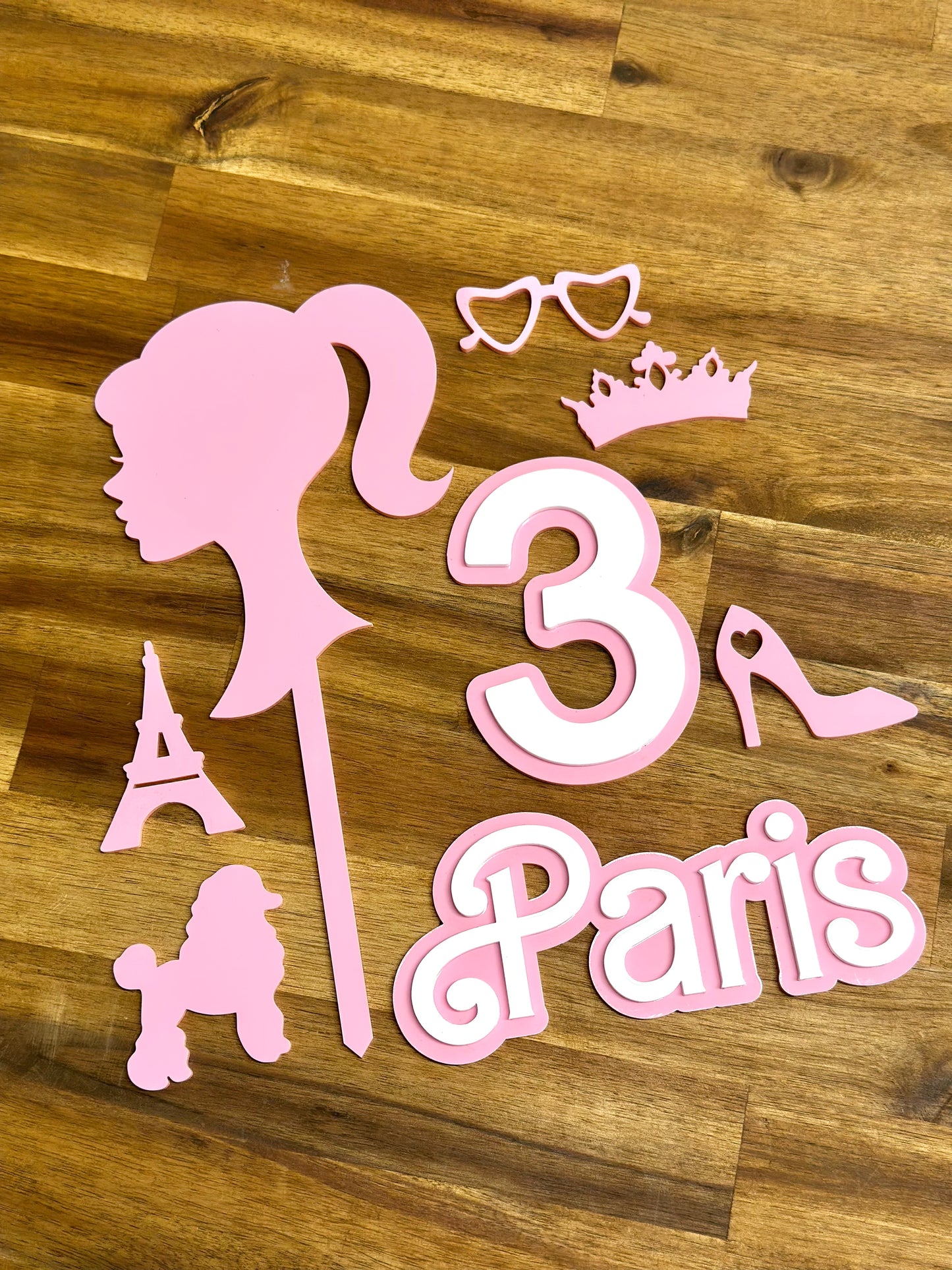 Barbie Acrylic Cake Topper SET