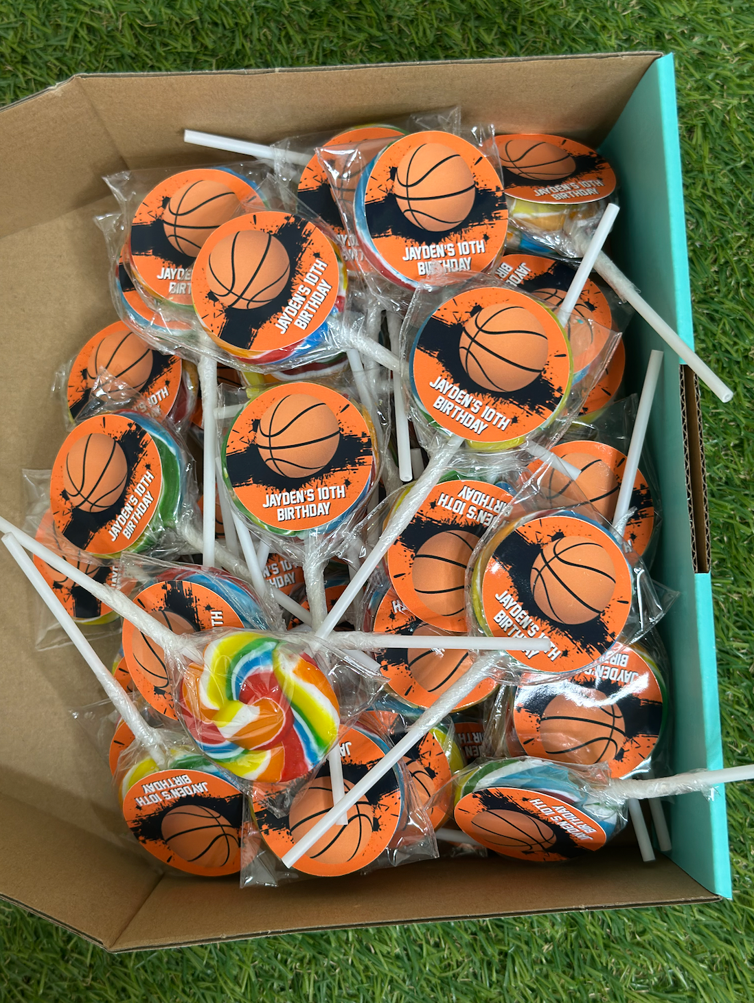 Basketball Personalised Birthday Lollipop 10 pack