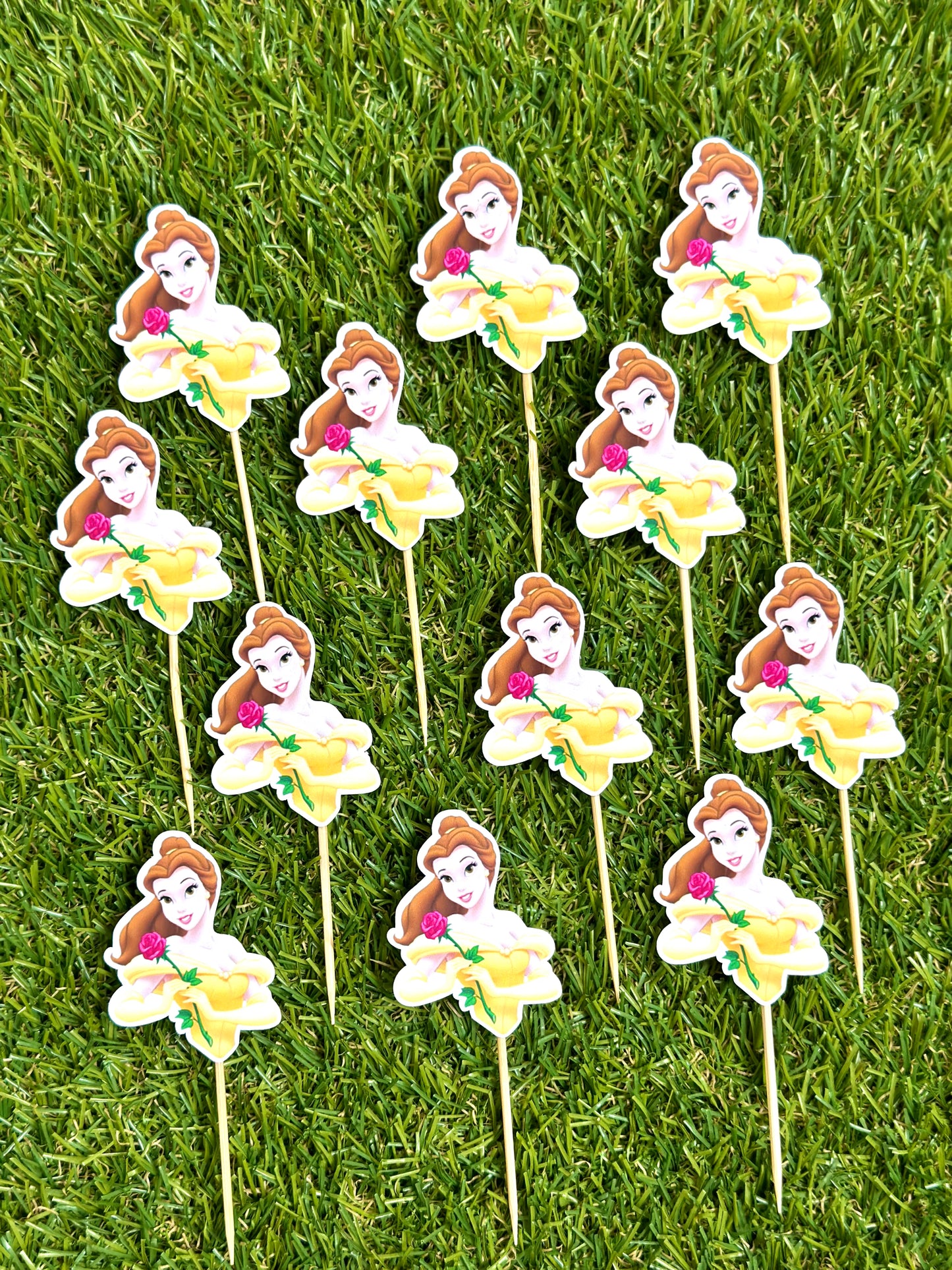 Belle Princess Cupcake Topper Picks x 12