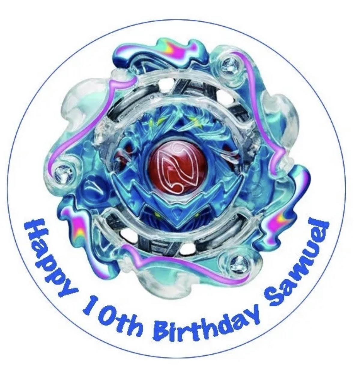 Beyblade Burst #1 Round Cake Edible Icing Image Topper 19cm