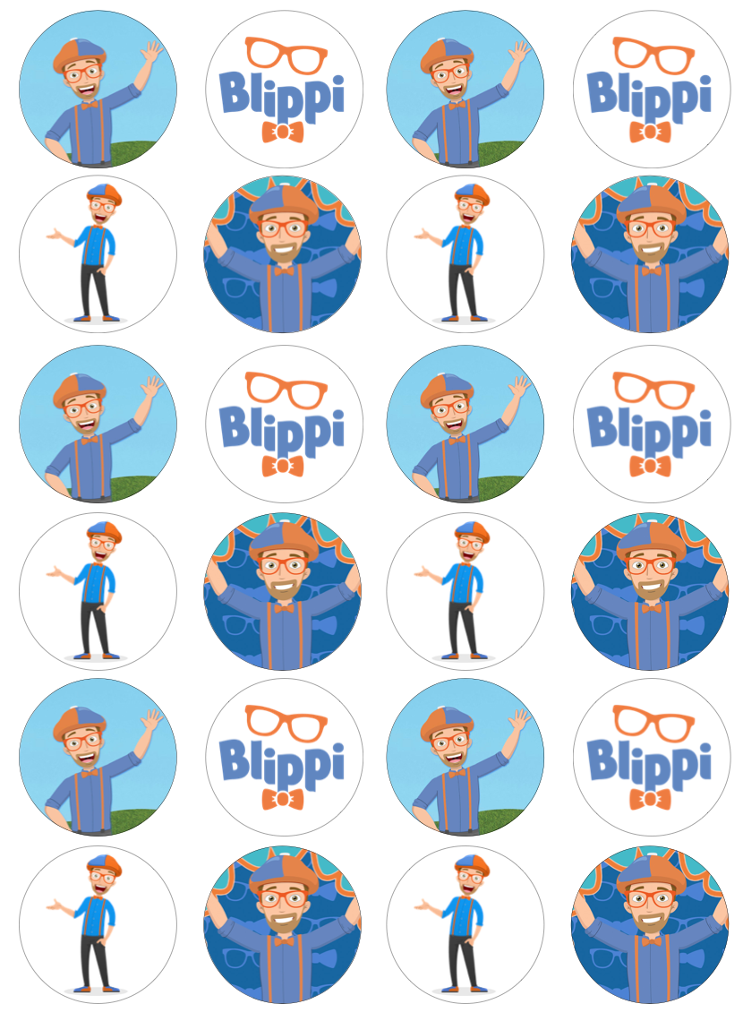 Blippi Cupcake Edible Icing Image Toppers Blissful Toppers