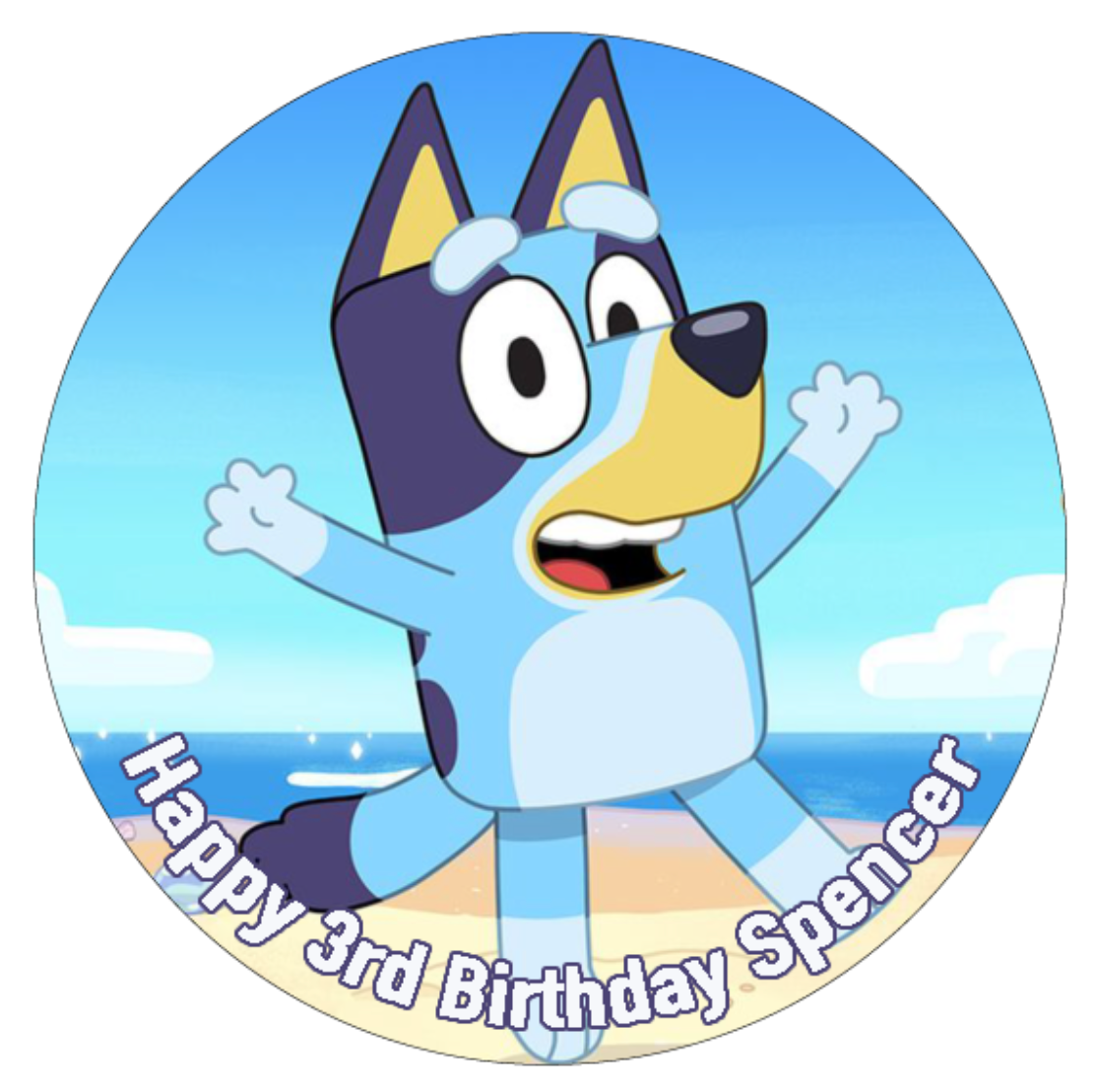 Bluey Round Cake Edible Icing Image Topper 19cm