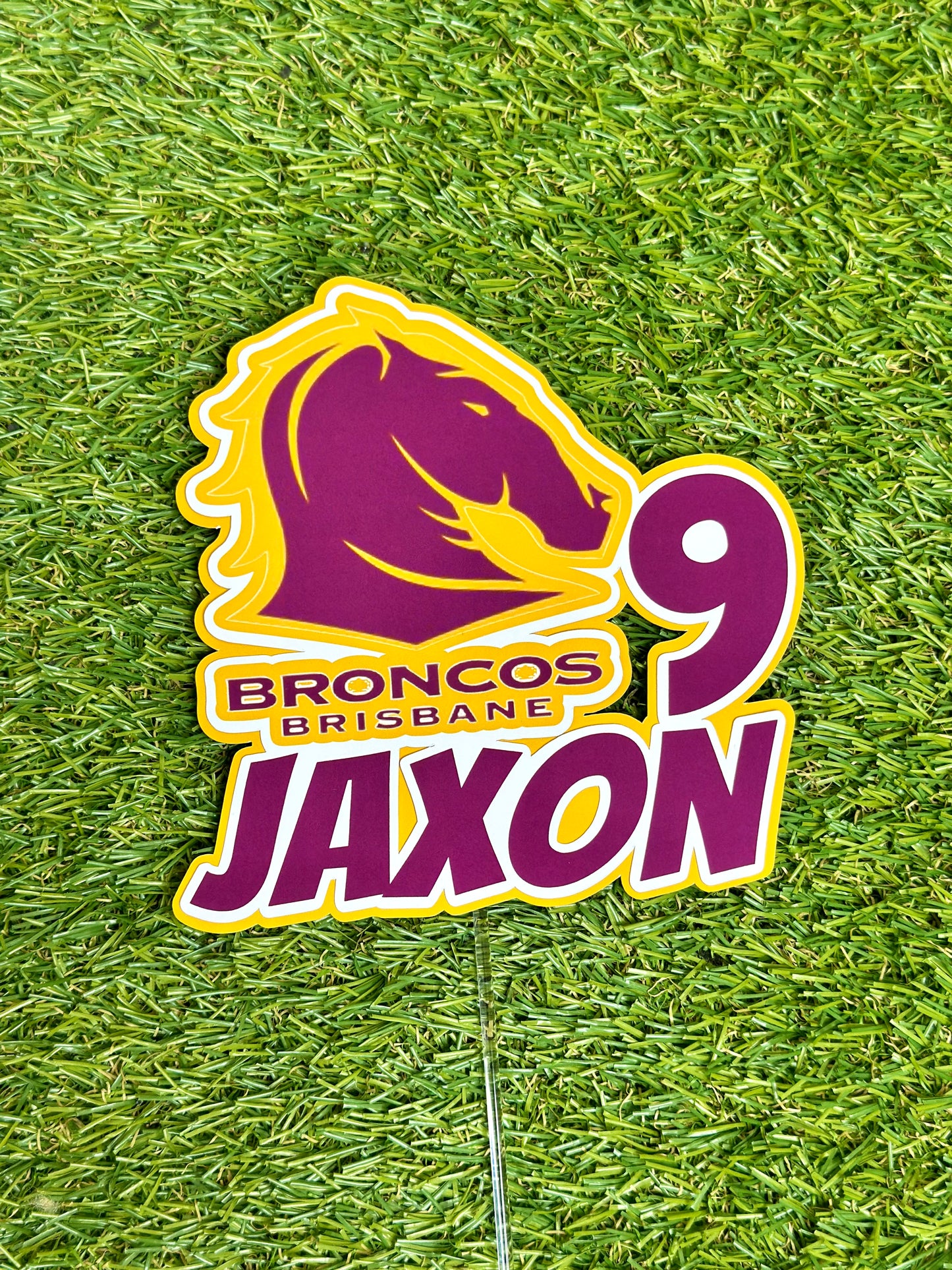 Brisbane Broncos Personalised Cake Topper