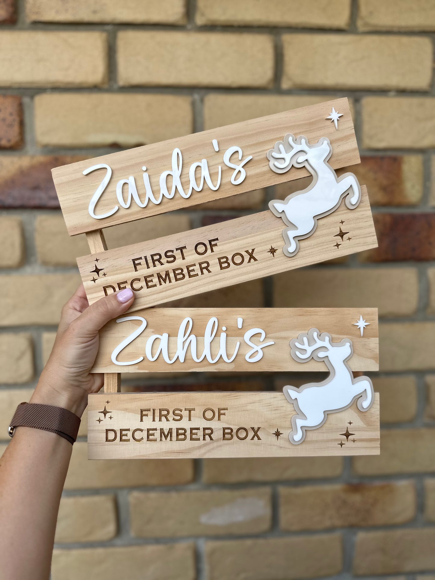 Christmas Eve / First of December Personalised Crate - Reindeer