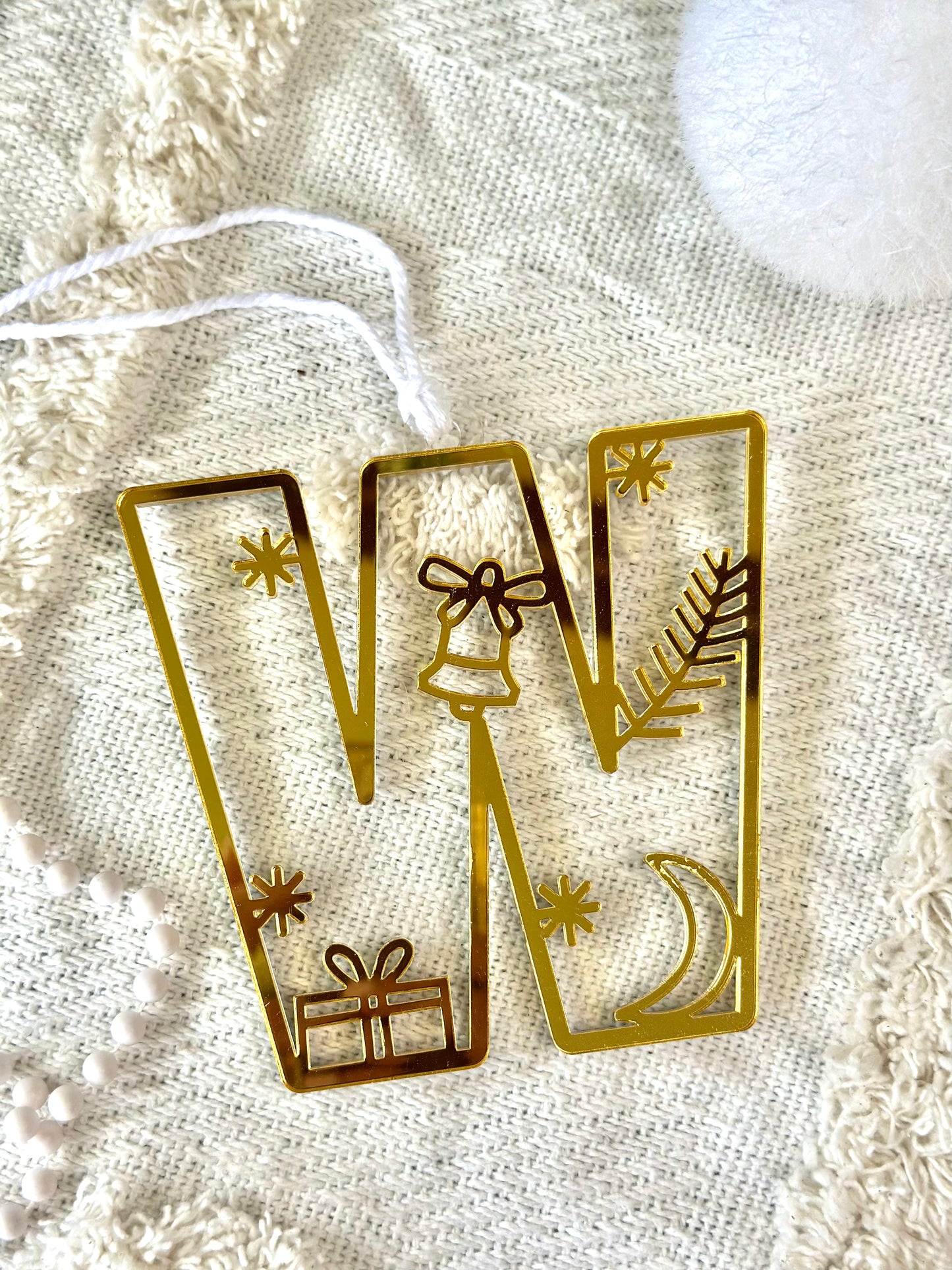 Christmas Monogram Letter Stocking Tag Decoration