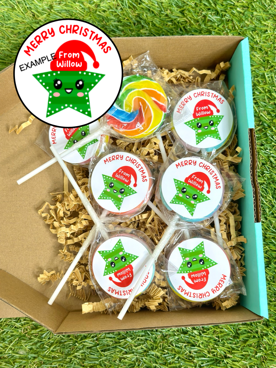 Christmas Star Personalised Lollipop 10 pack
