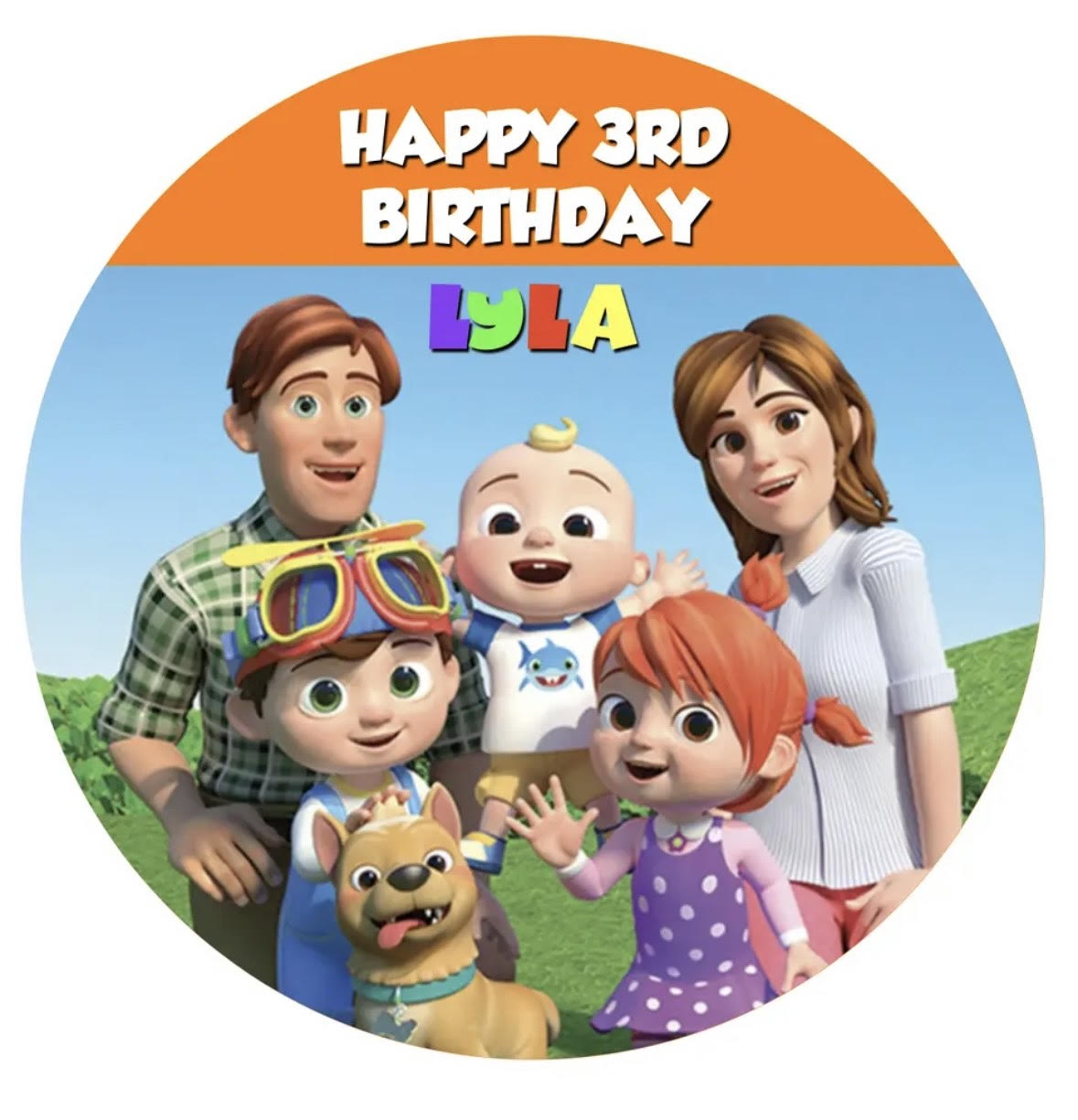 Cocomelon #1 Round Cake Edible Icing Image Topper 19cm