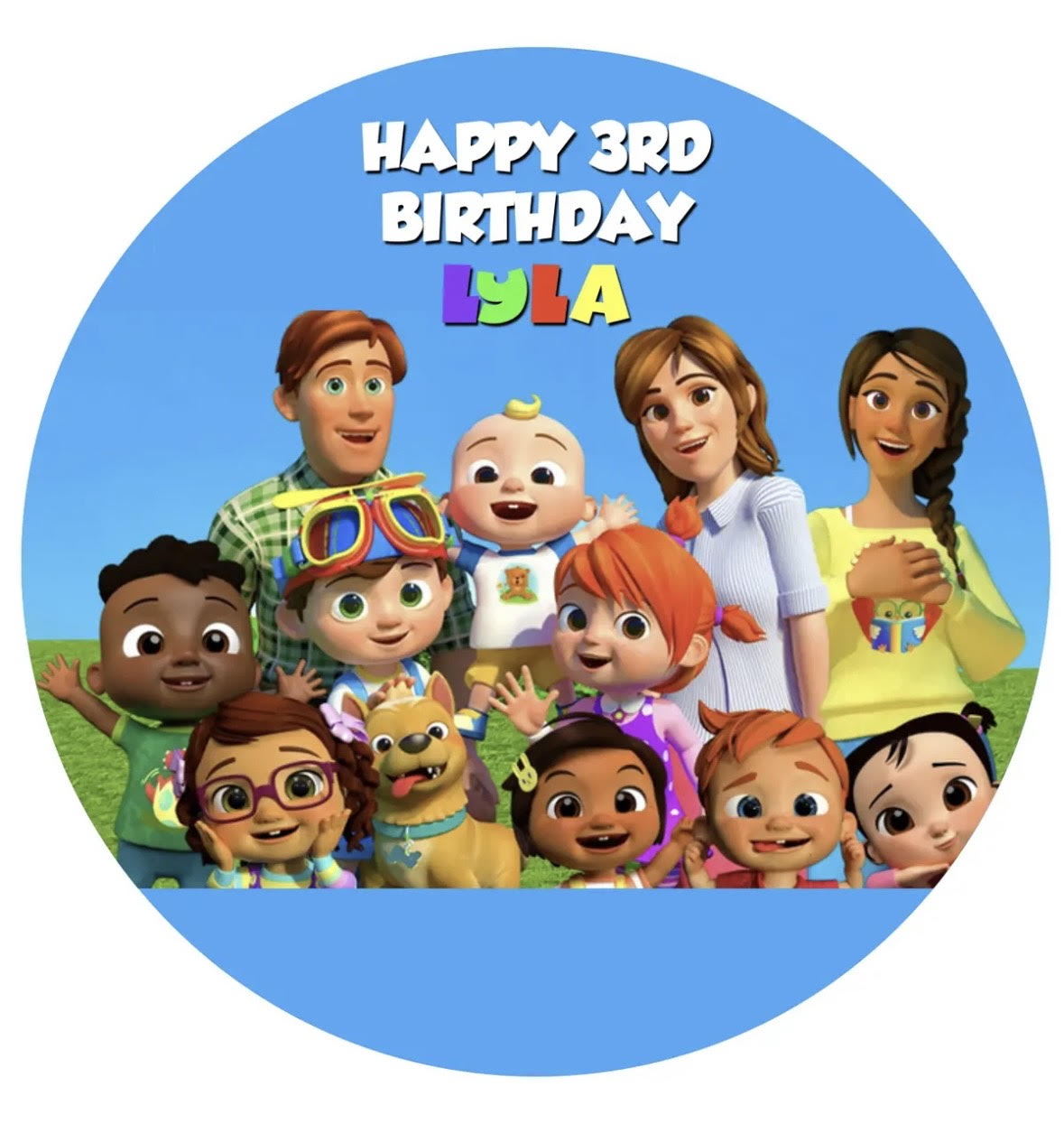 Cocomelon #2 Round Cake Edible Icing Image Topper 19cm