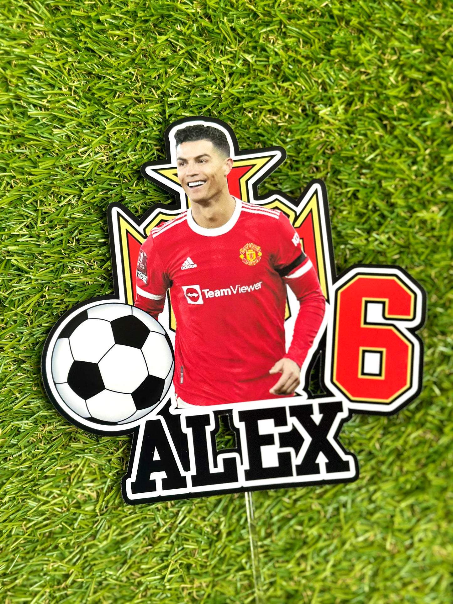 Cristiano Ronaldo Soccer Personalised Cake Topper