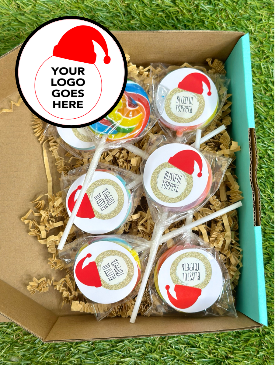 Custom Christmas Business Logo Lollipop 10 pack