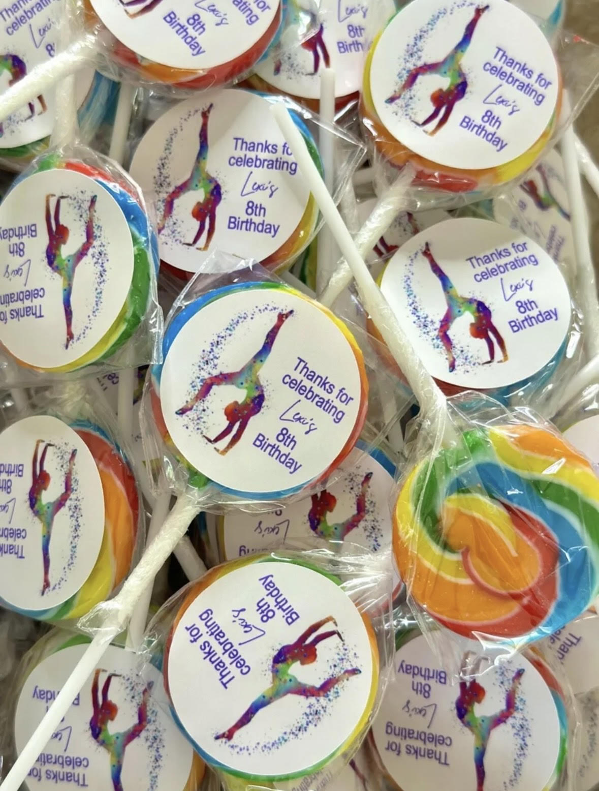 Dance Gymnastics Personalised Birthday Lollipop 10 pack
