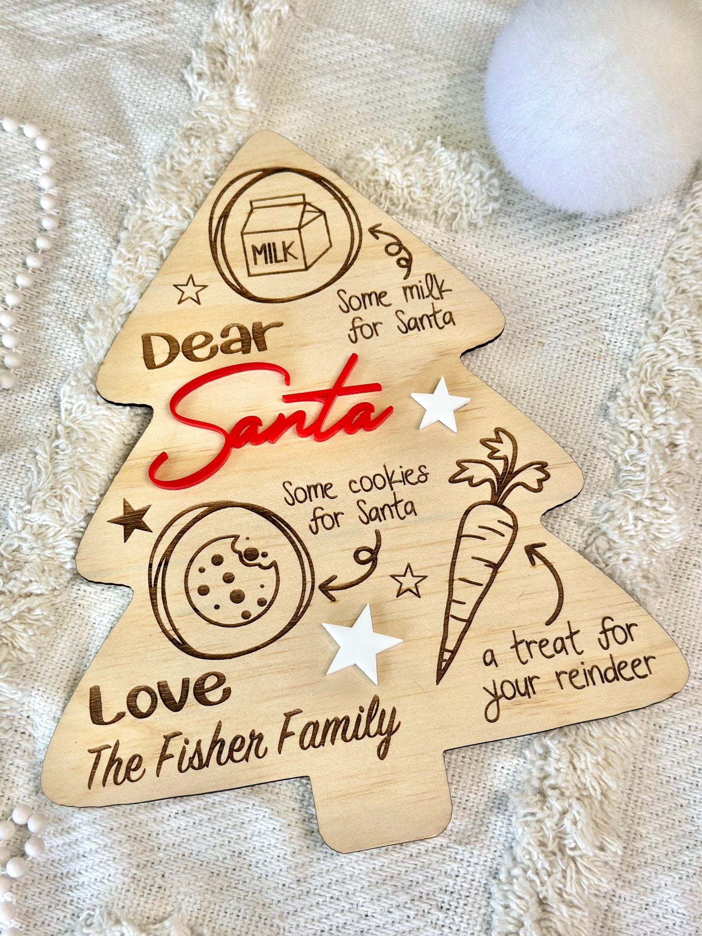 Dear Santa Christmas Tree Treat Plate Board