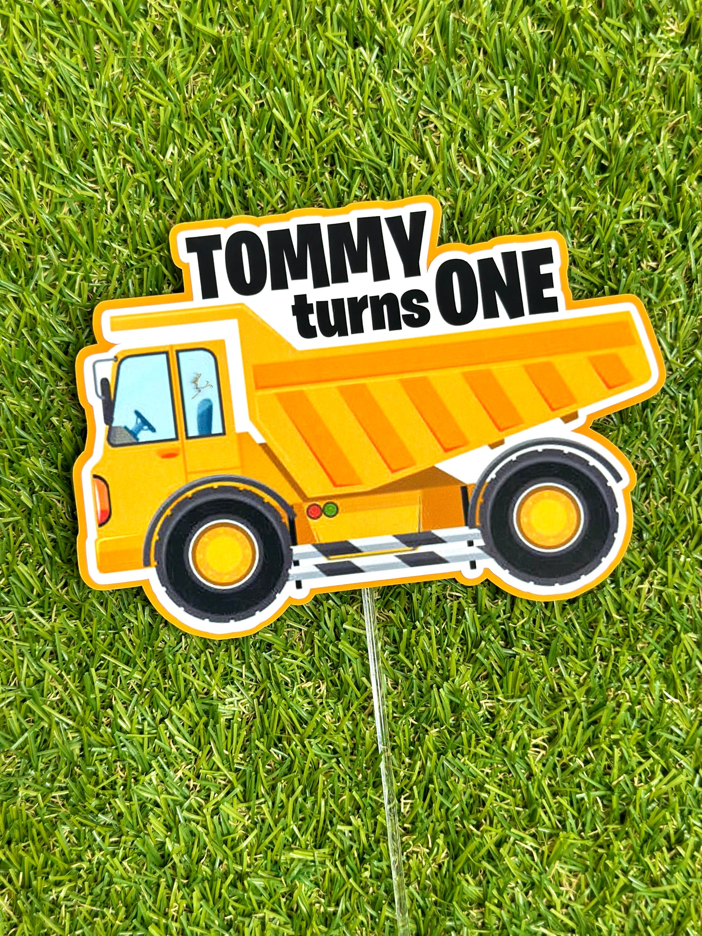 Digger Dump Truck #2 Personalised Cake Topper