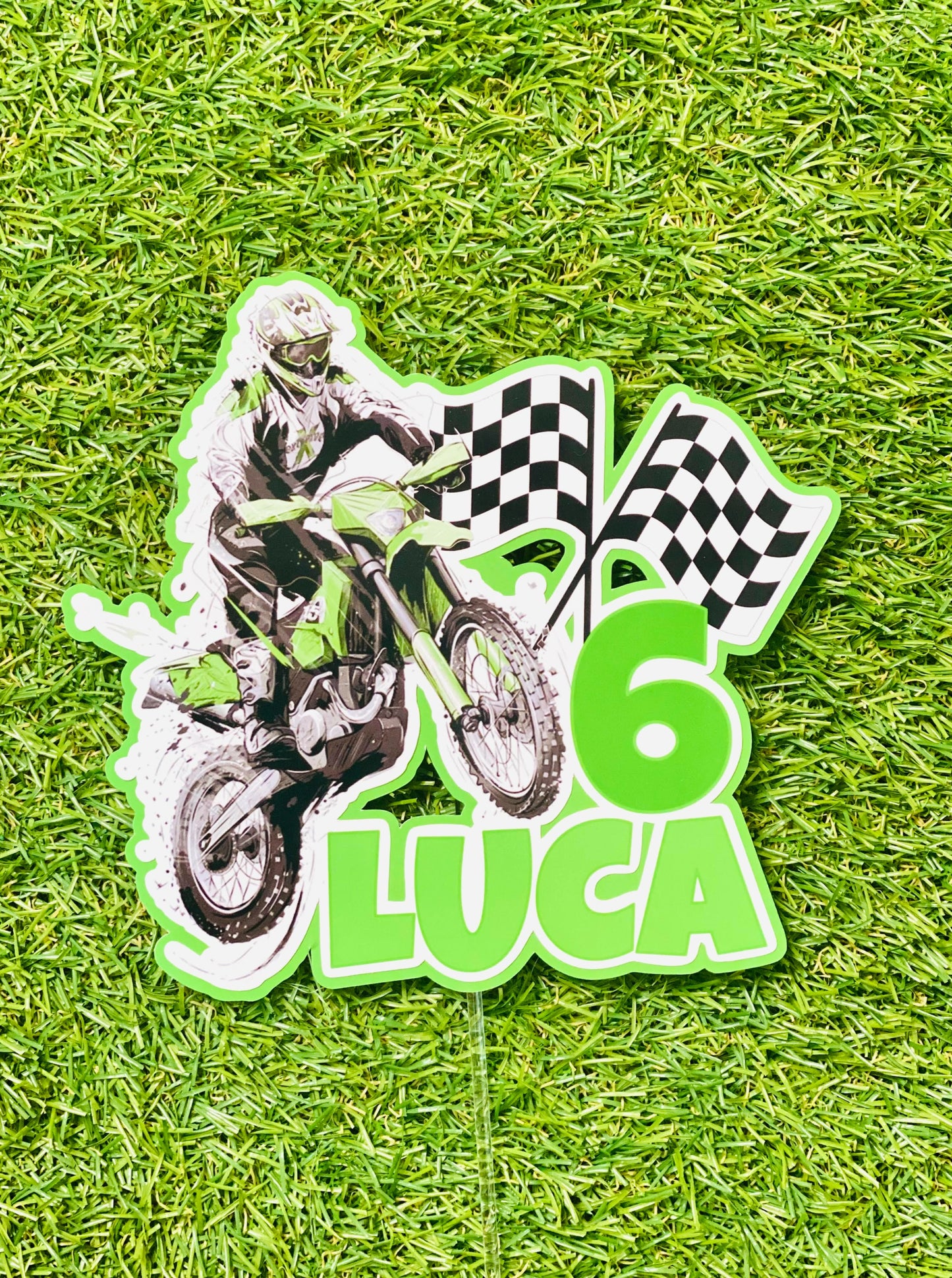 Dirt Bike Motorbike Personalised Cake Topper