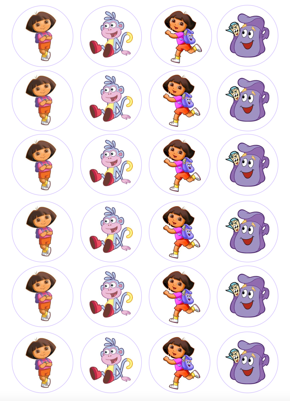 Dora The Explorer Cupcake Edible Icing Image Toppers