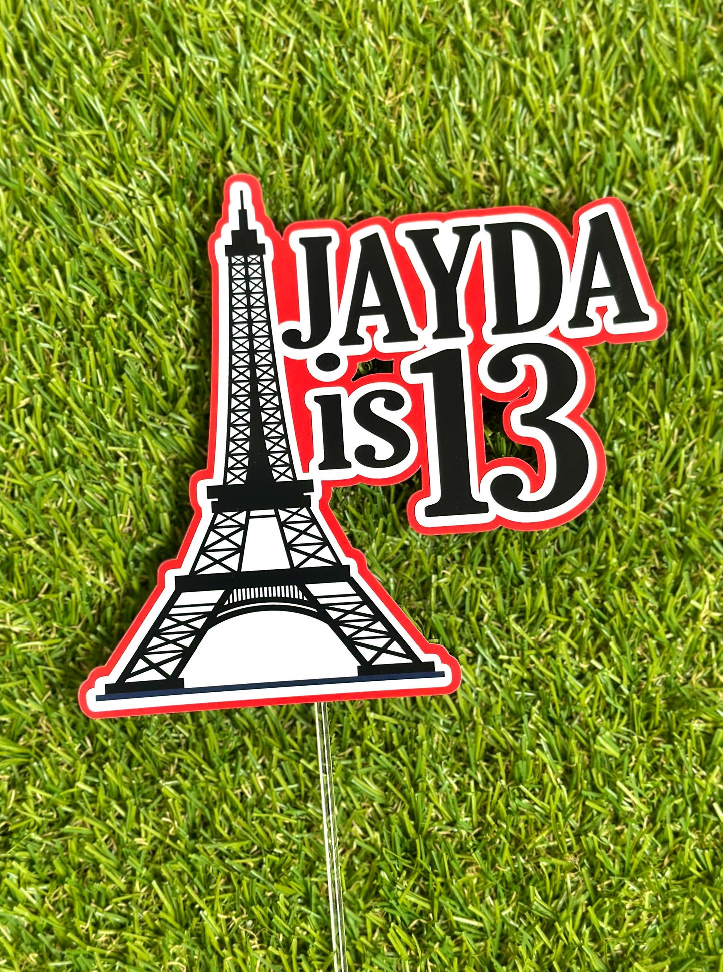 Eiffel Tower Personalised Cake Topper