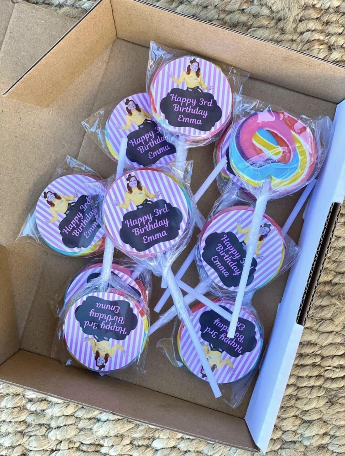 Emma Wiggle Personalised Birthday Lollipop 10 pack