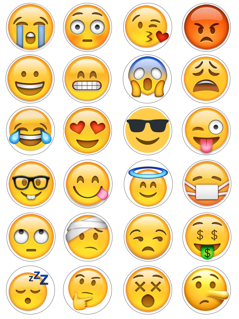 Emoji Cupcake Edible Icing Image Toppers