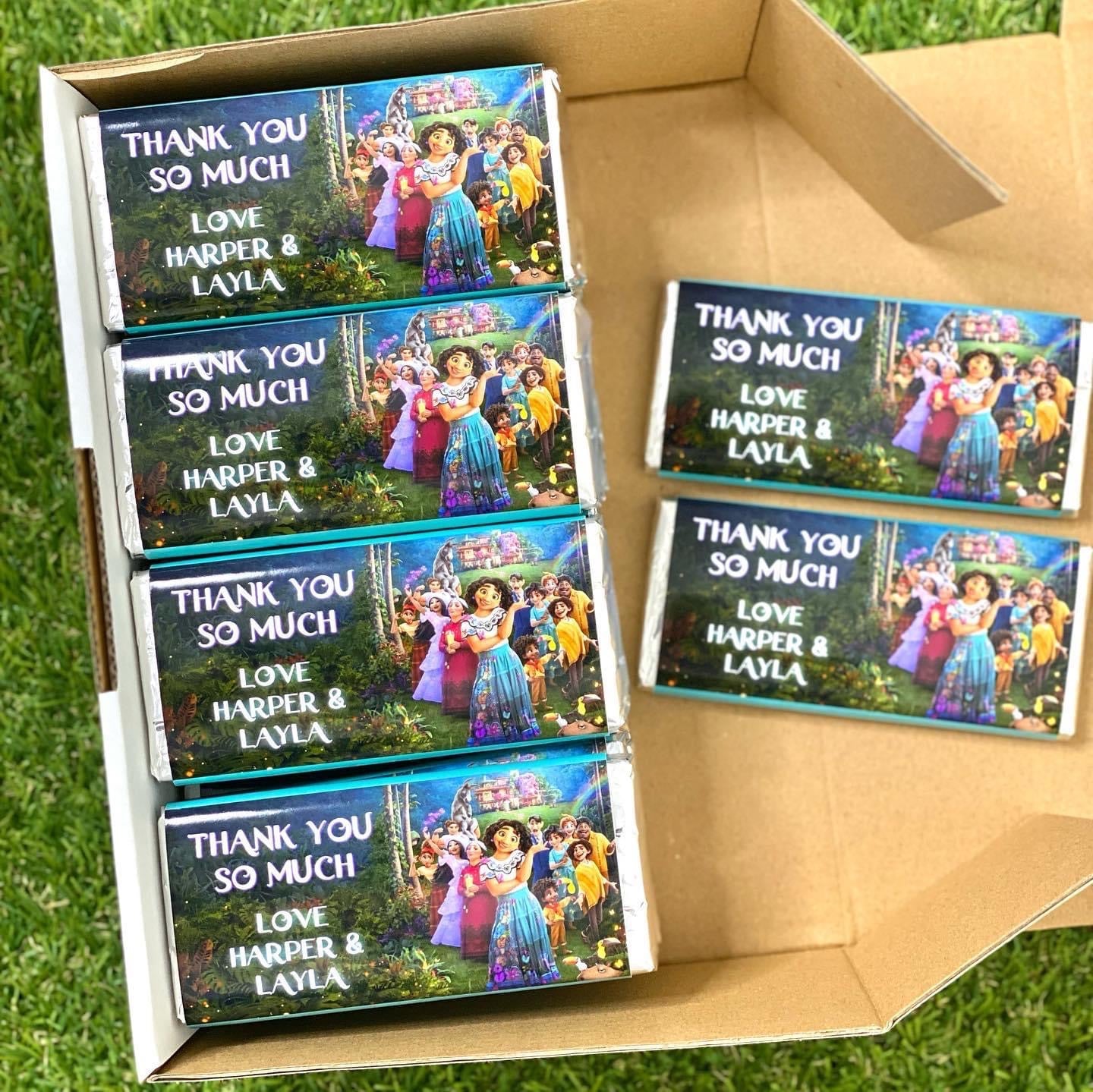 Encanto Personalised Chocolate Bar Party Favour x 4