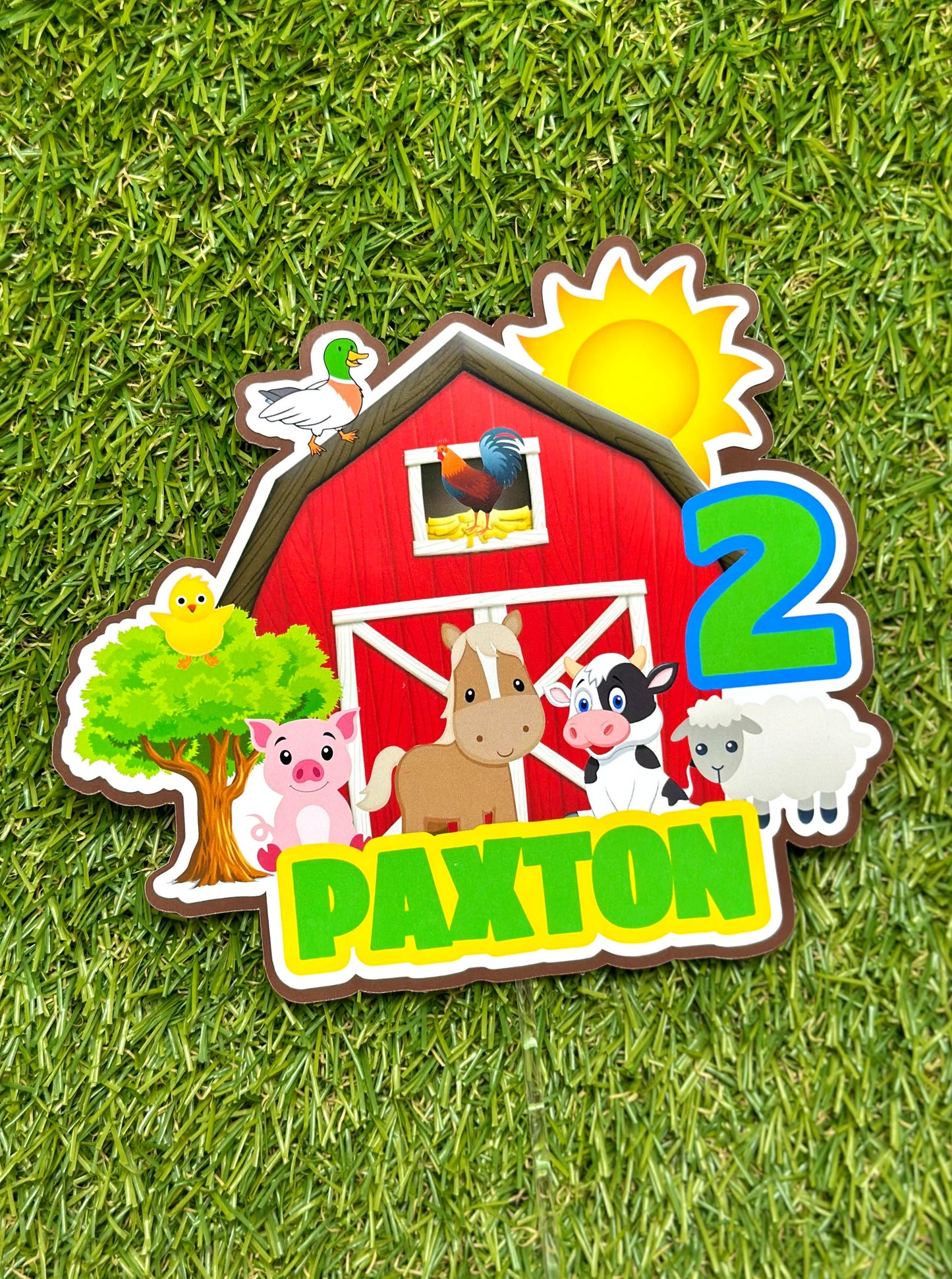 Farm Yard Barn Personalised Cake Topper