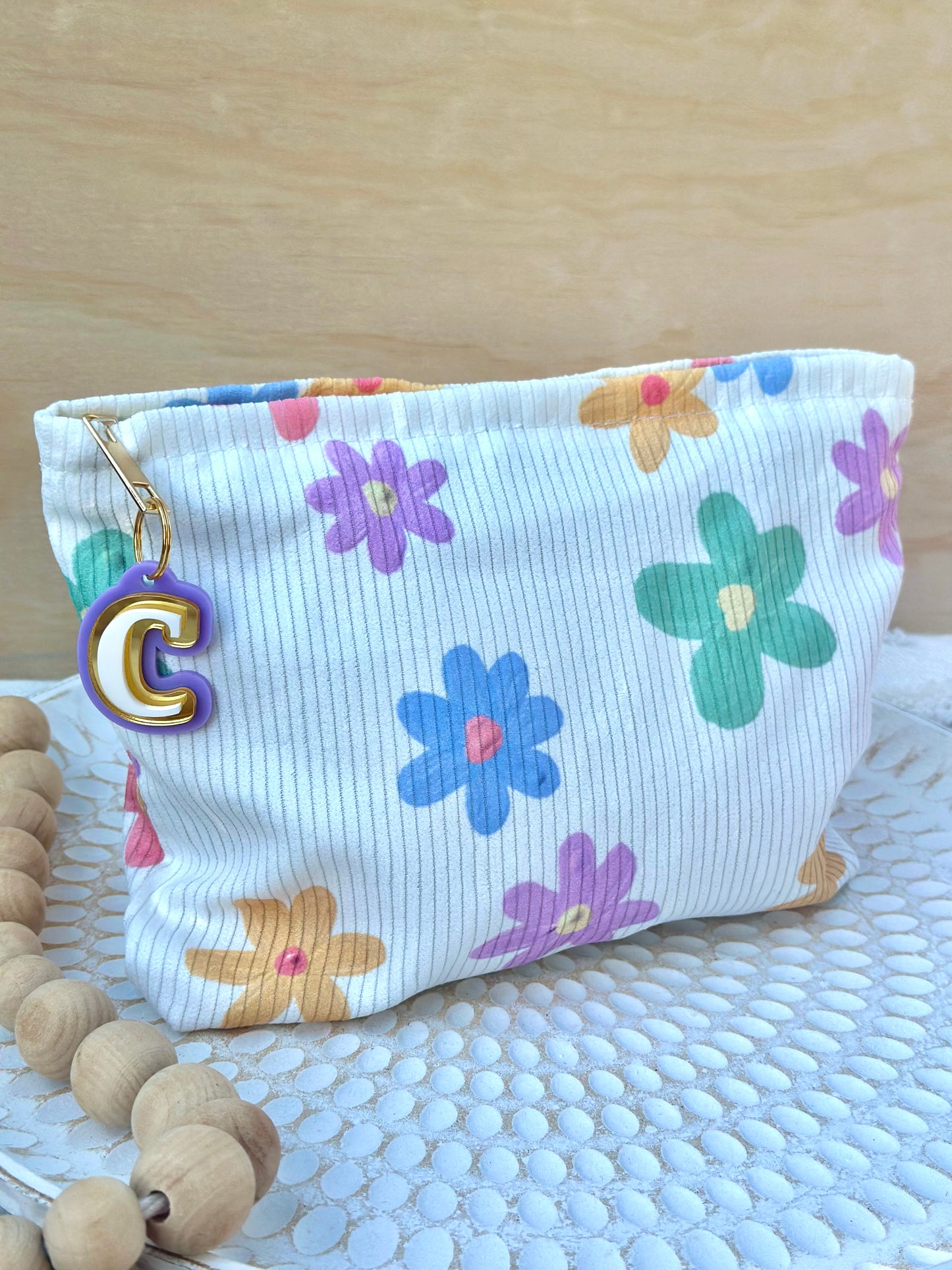 Floral Slouch Pencil Case / Makeup Bag