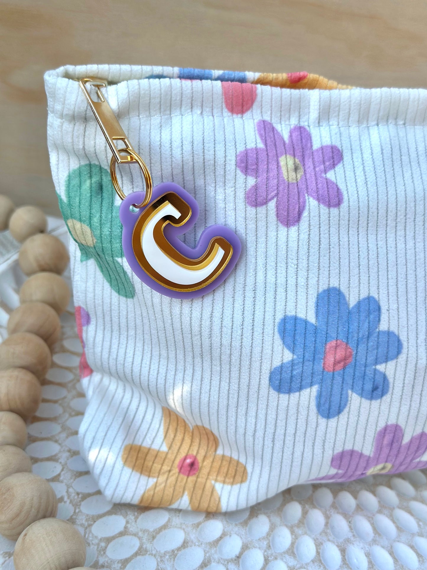 Floral Slouch Pencil Case / Makeup Bag