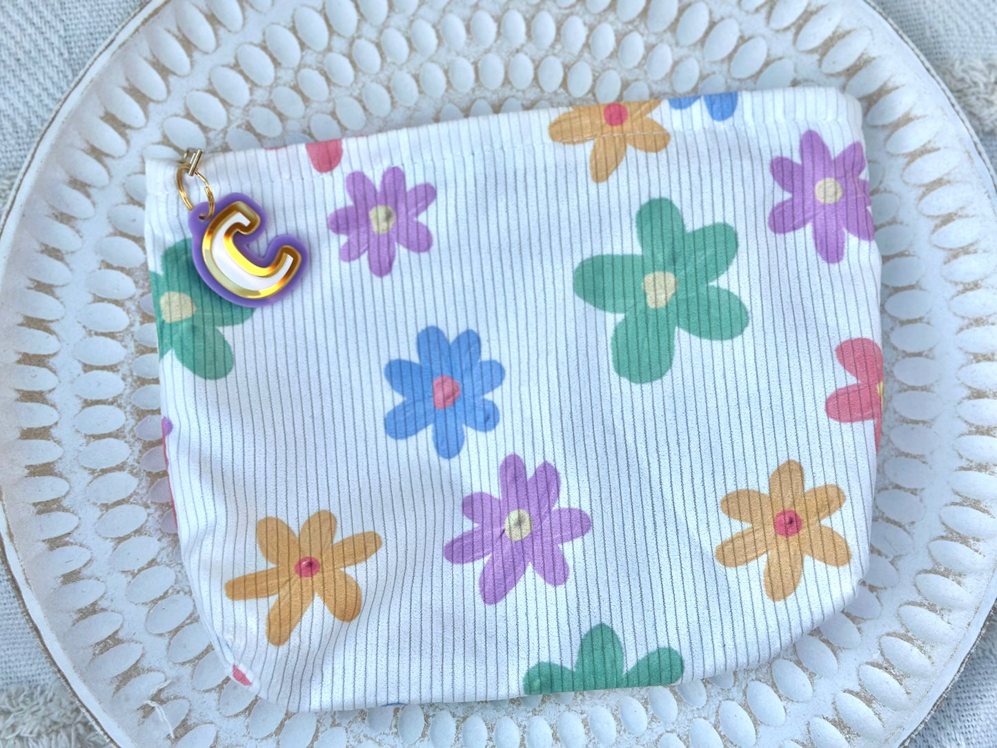 Floral Slouch Pencil Case / Makeup Bag