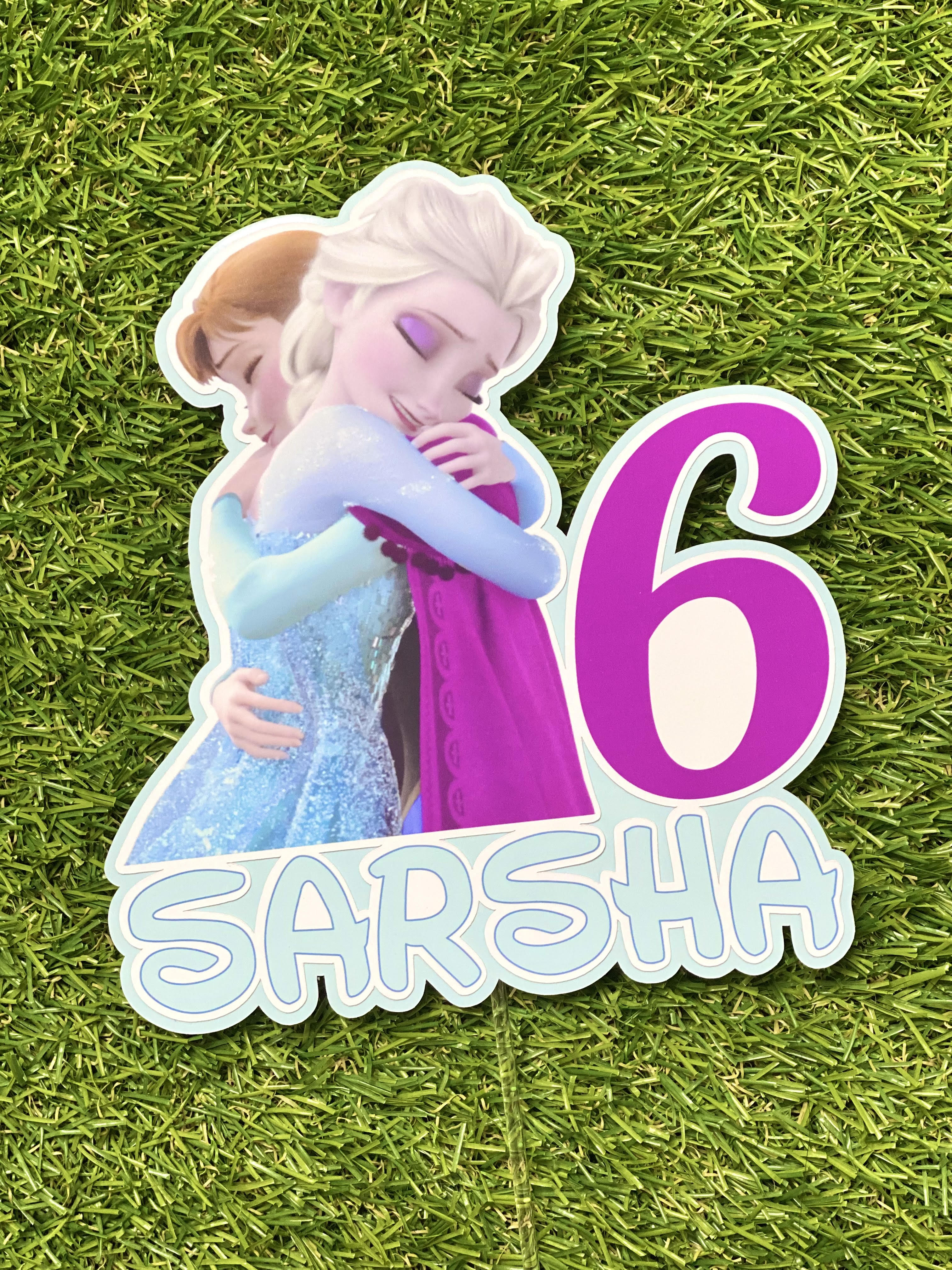 Frozen Elsa & Anna Personalised Cake Topper