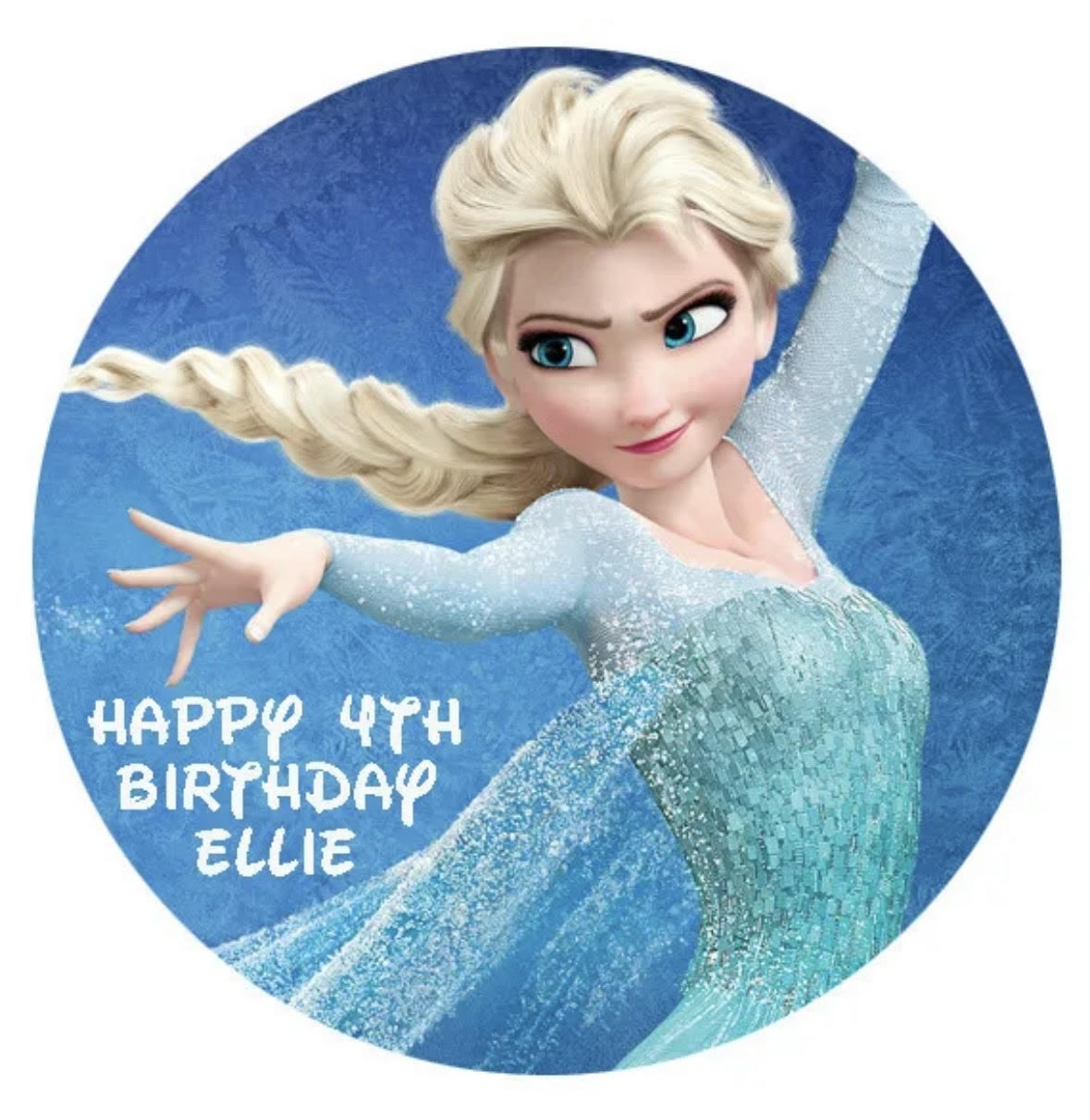Frozen Elsa #1 Round Cake Edible Icing Image Topper 19cm