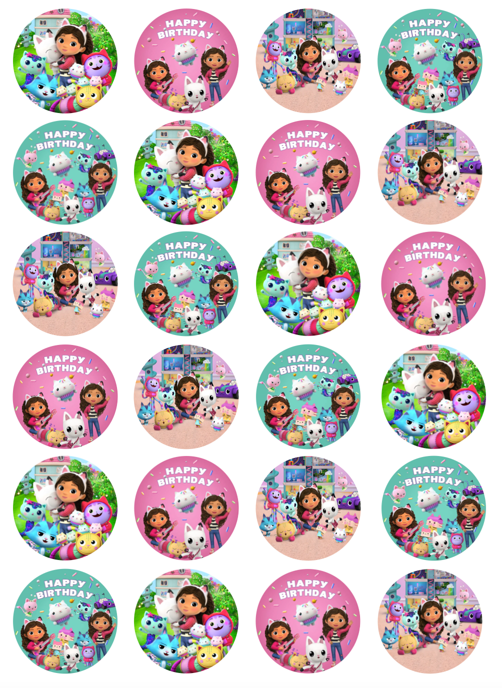 Gabby's Dollhouse #2 Cupcake Edible Icing Image Toppers