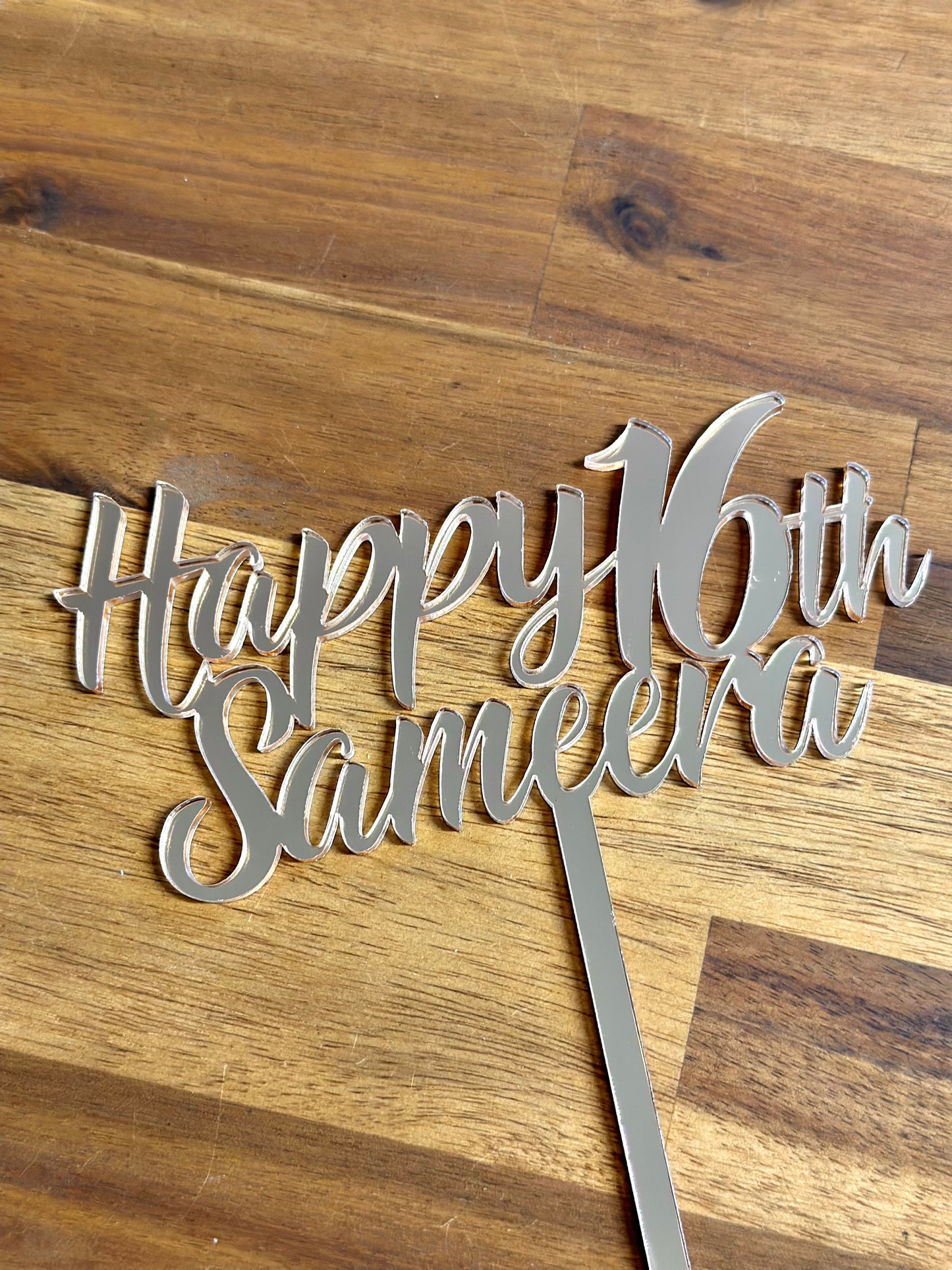 Happy Age Name Custom Acrylic Cake Topper
