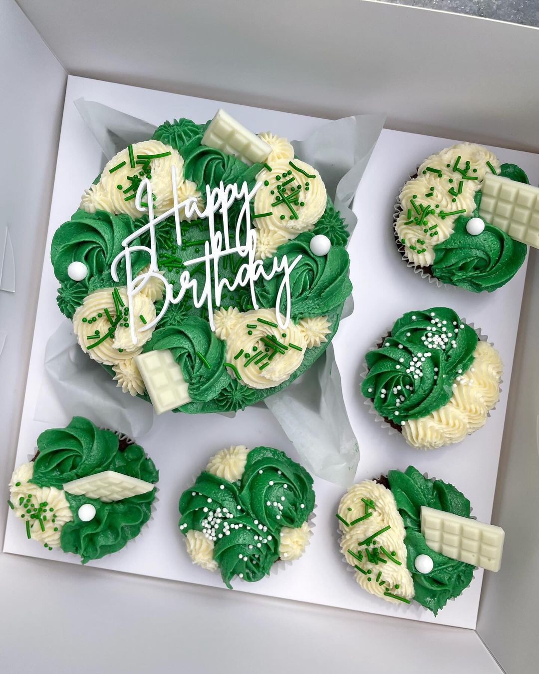 Happy Birthday Cupcake Charm Acrylic 2pk