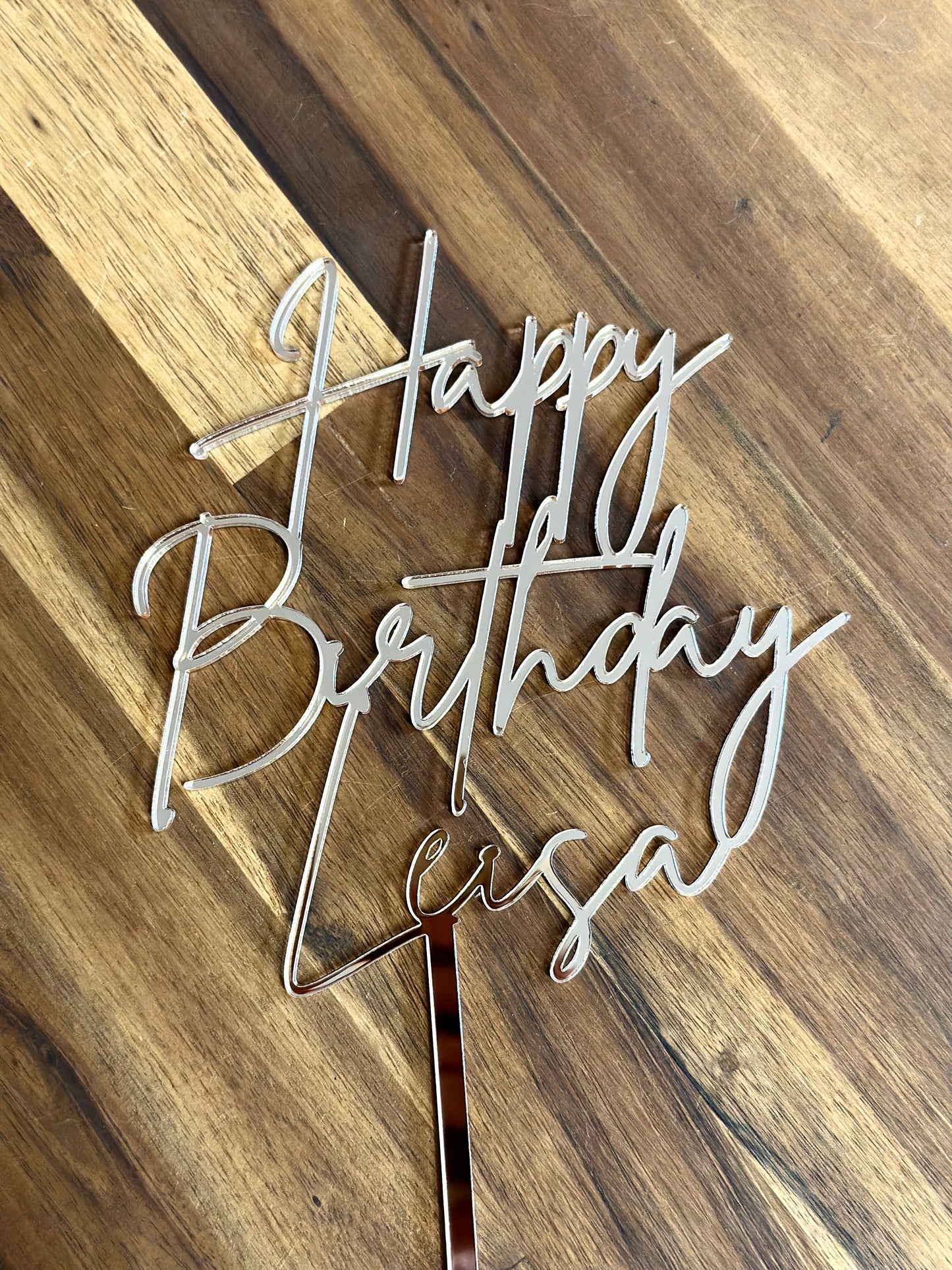 Happy Birthday Name Custom Acrylic Cake Topper
