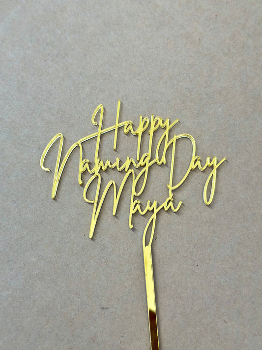 Happy Naming Day Name Custom Acrylic Cake Topper