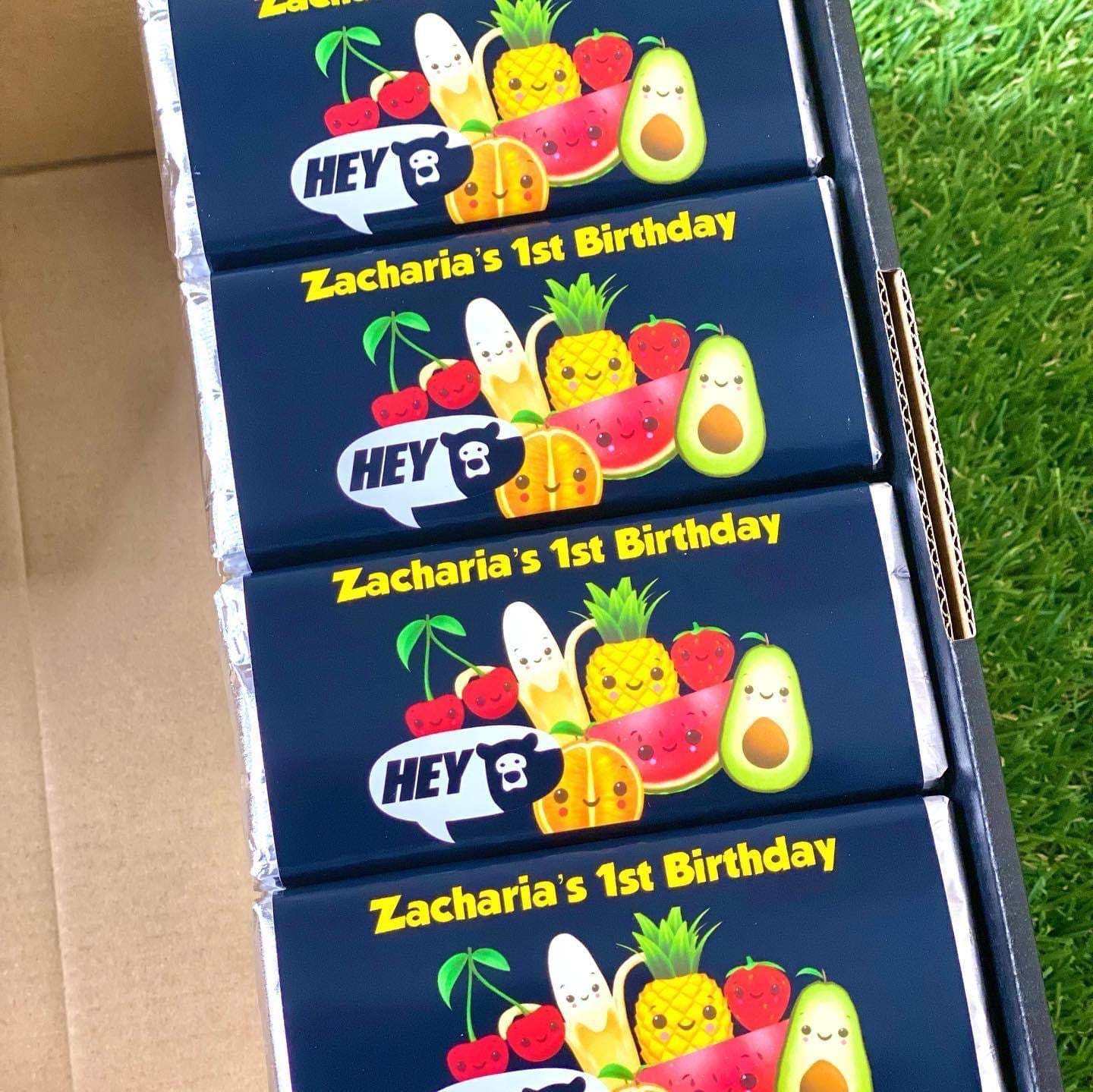 Hey Bear Sensory Personalised Chocolate Bar Party Favour x 4