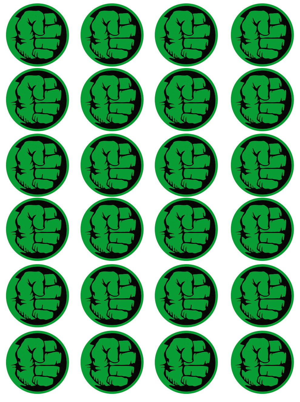 Hulk Fist #2 Cupcake Edible Icing Image Toppers