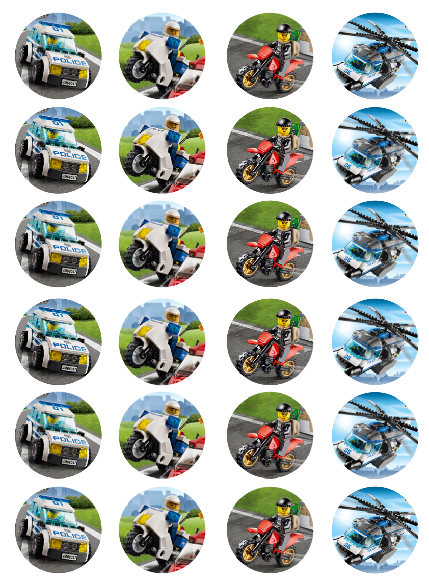 Lego City Cupcake Edible Icing Image Toppers