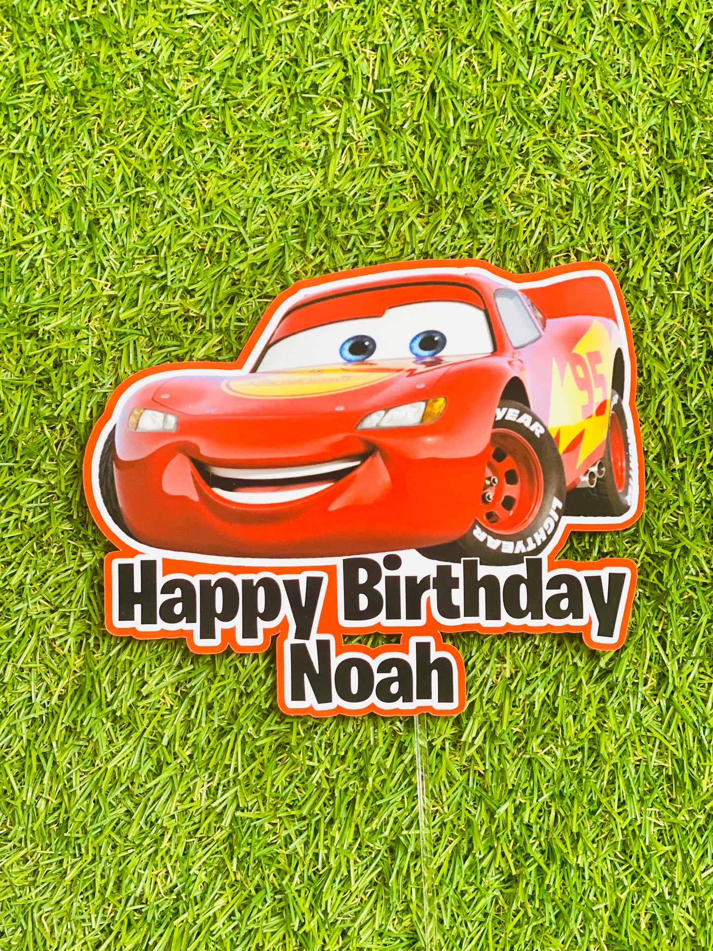 Lightning McQueen Cars #1 Personalised Cake Topper