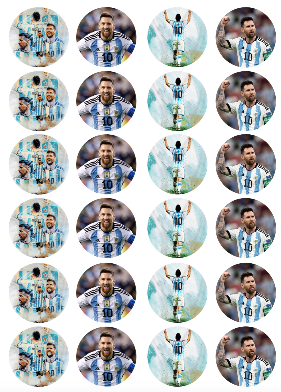 Lionel Messi Soccer Cupcake Edible Icing Image Toppers