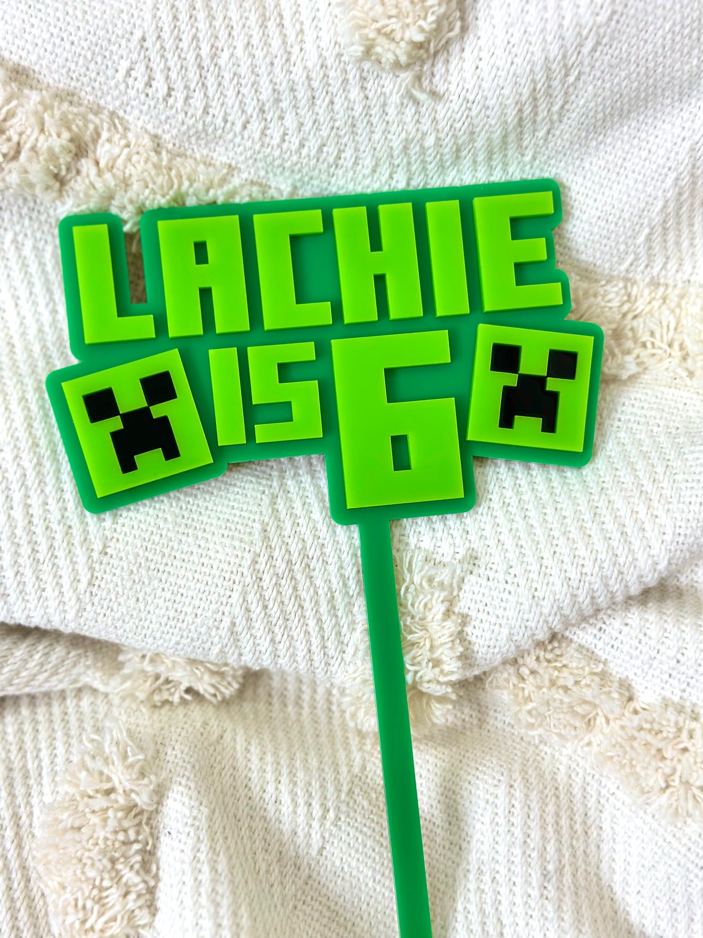 Minecraft Double Layer Custom Acrylic Cake Topper