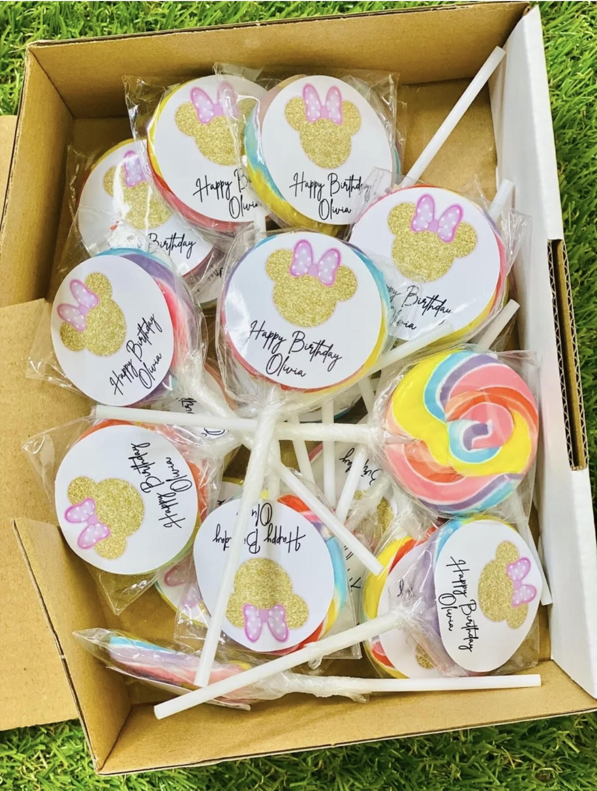 Minnie Mouse #2 Personalised Birthday Lollipop 10 pack