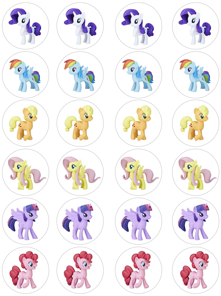 My Little Pony Cupcake Edible Icing Image Toppers
