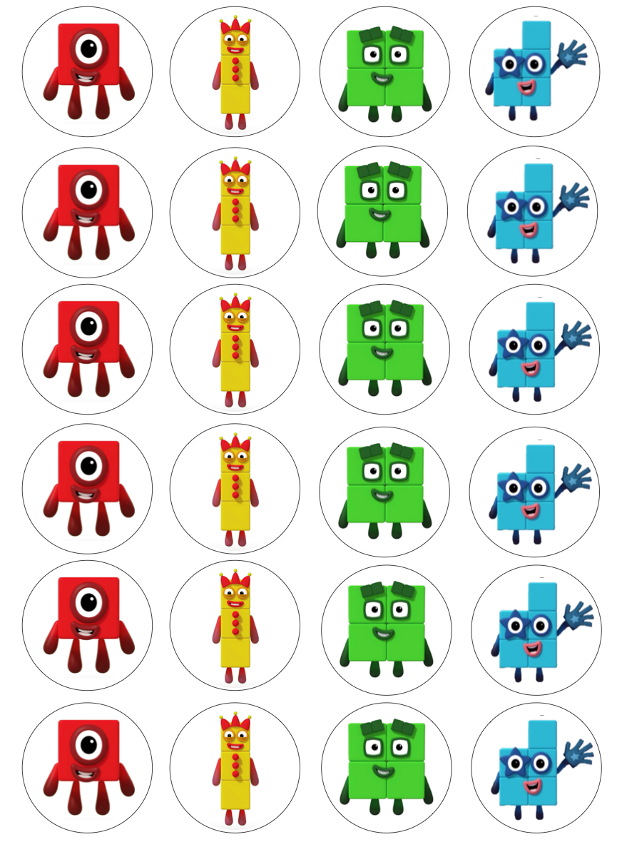 Numberblocks #1 Cupcake Edible Icing Image Toppers