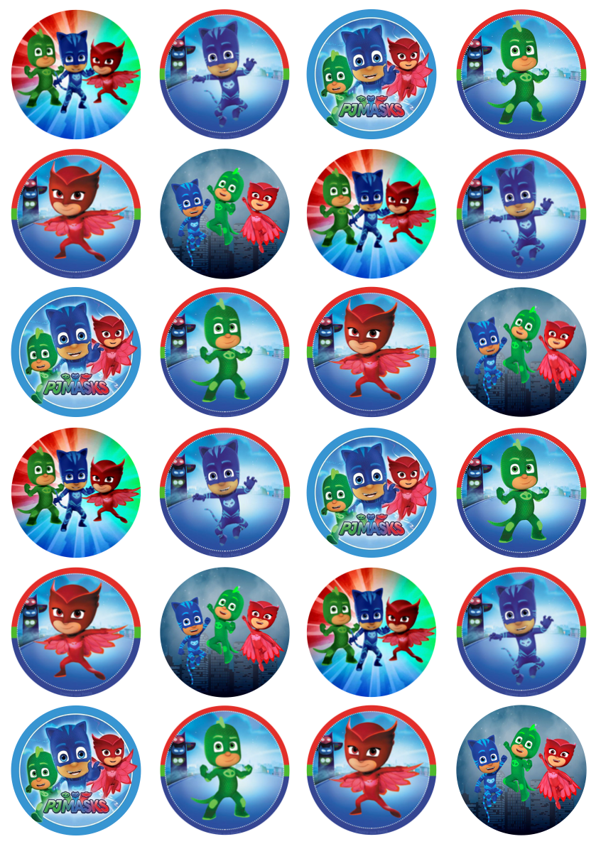 PJ Masks #1 Cupcake Edible Icing Image Toppers