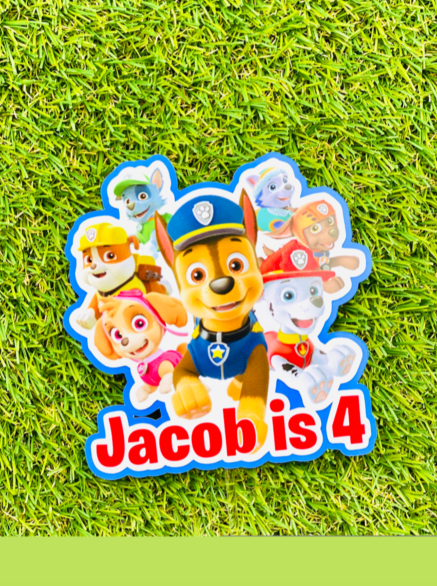 Paw Patrol #1 Personalised Cake Topper