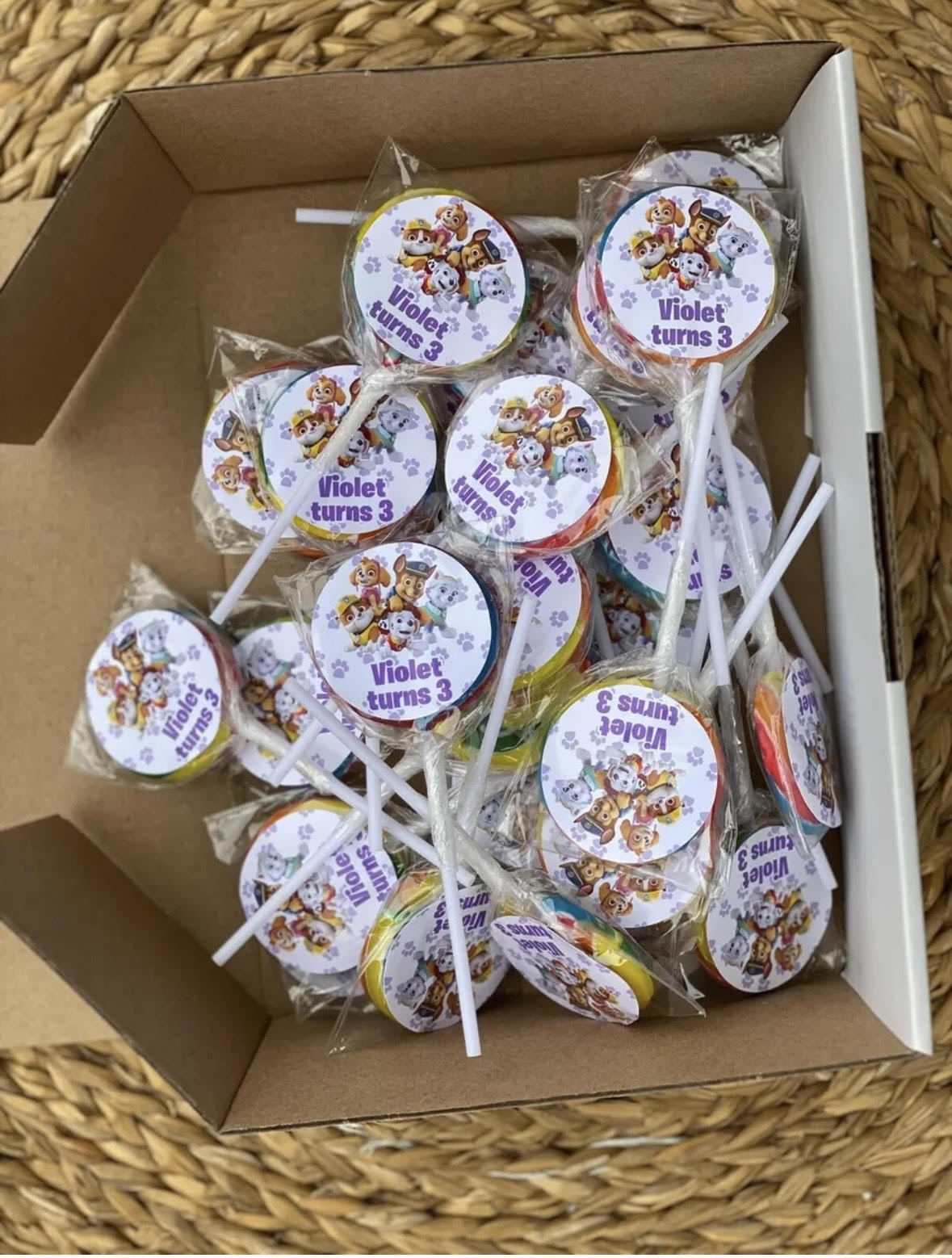 Paw Patrol Girls Personalised Birthday Lollipop 10 pack