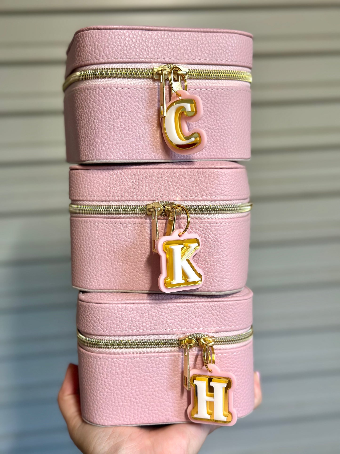 Personalised Initial Jewellery Box - Pink