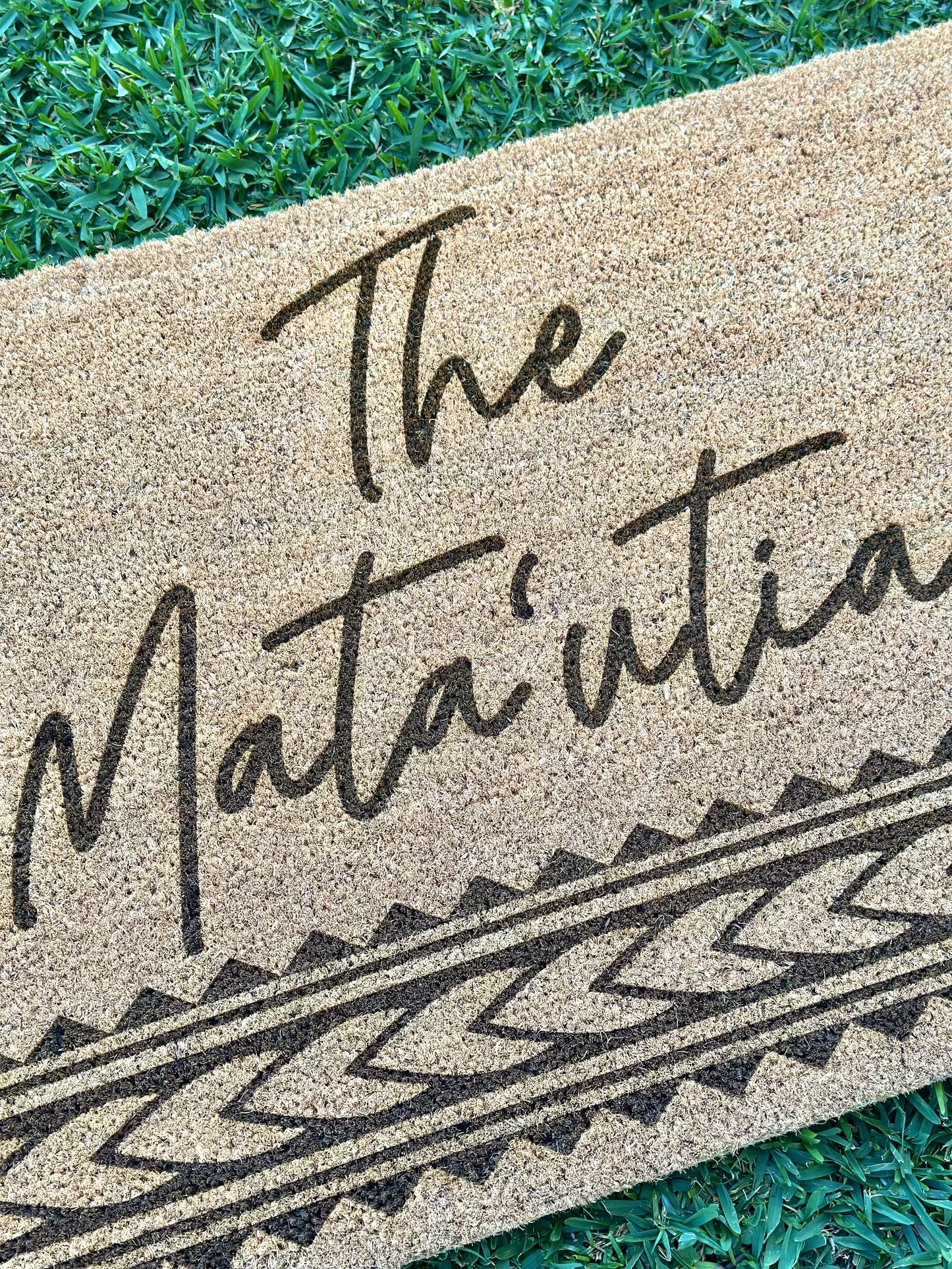 Personalised Surname Islander Print Door Mat